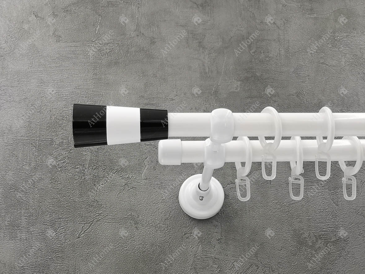 

Карниз Quadrum Валео 200 см двойной Белый 19/19 мм гладкая (кольца с крючками)