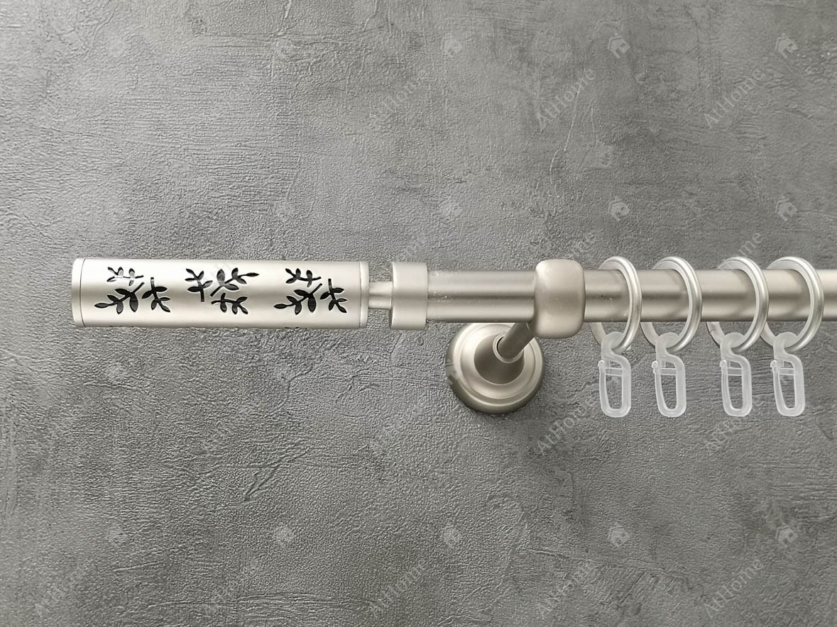 

Карниз Quadrum Флор 160 см одинарный Сатин 19 мм гладкая (кольца с крючками)