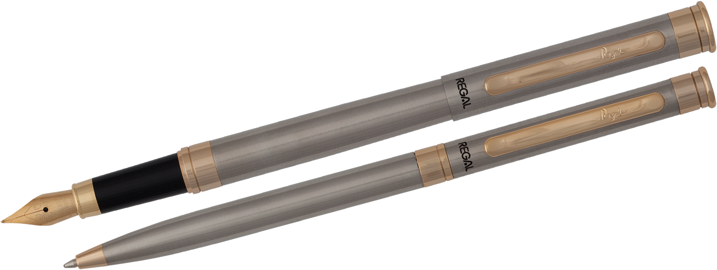 

Набор ручек Regal перо + шариковая ручка в подарочном футляре Сталь (R68007.L.BF)