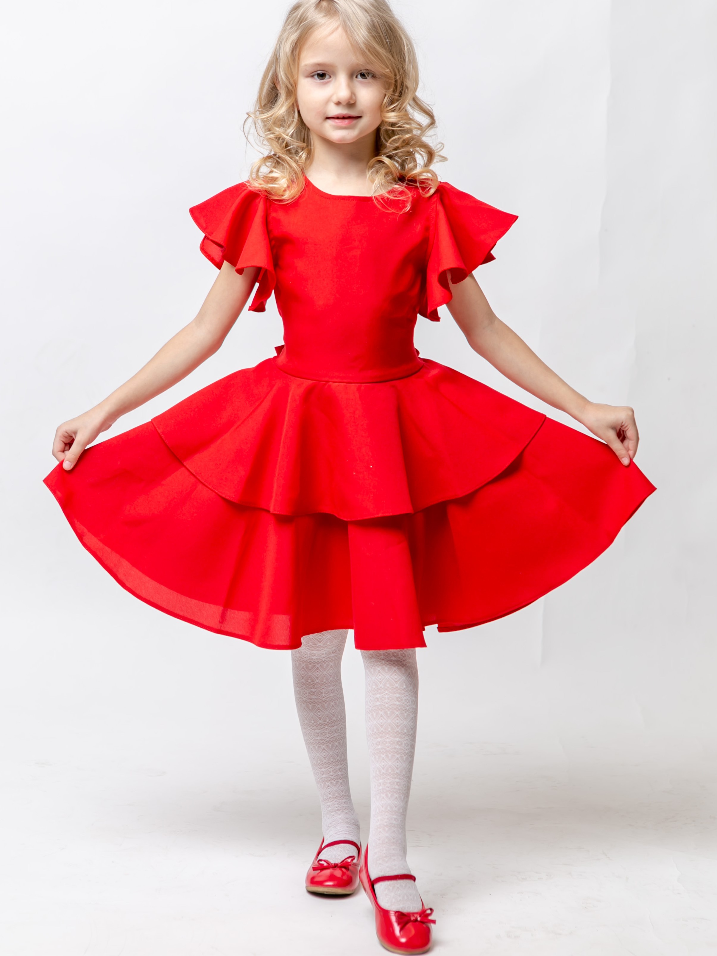 Акція на Дитяче літнє святкове плаття для дівчинки Ласточка 20_2044 110 см Червоне від Rozetka