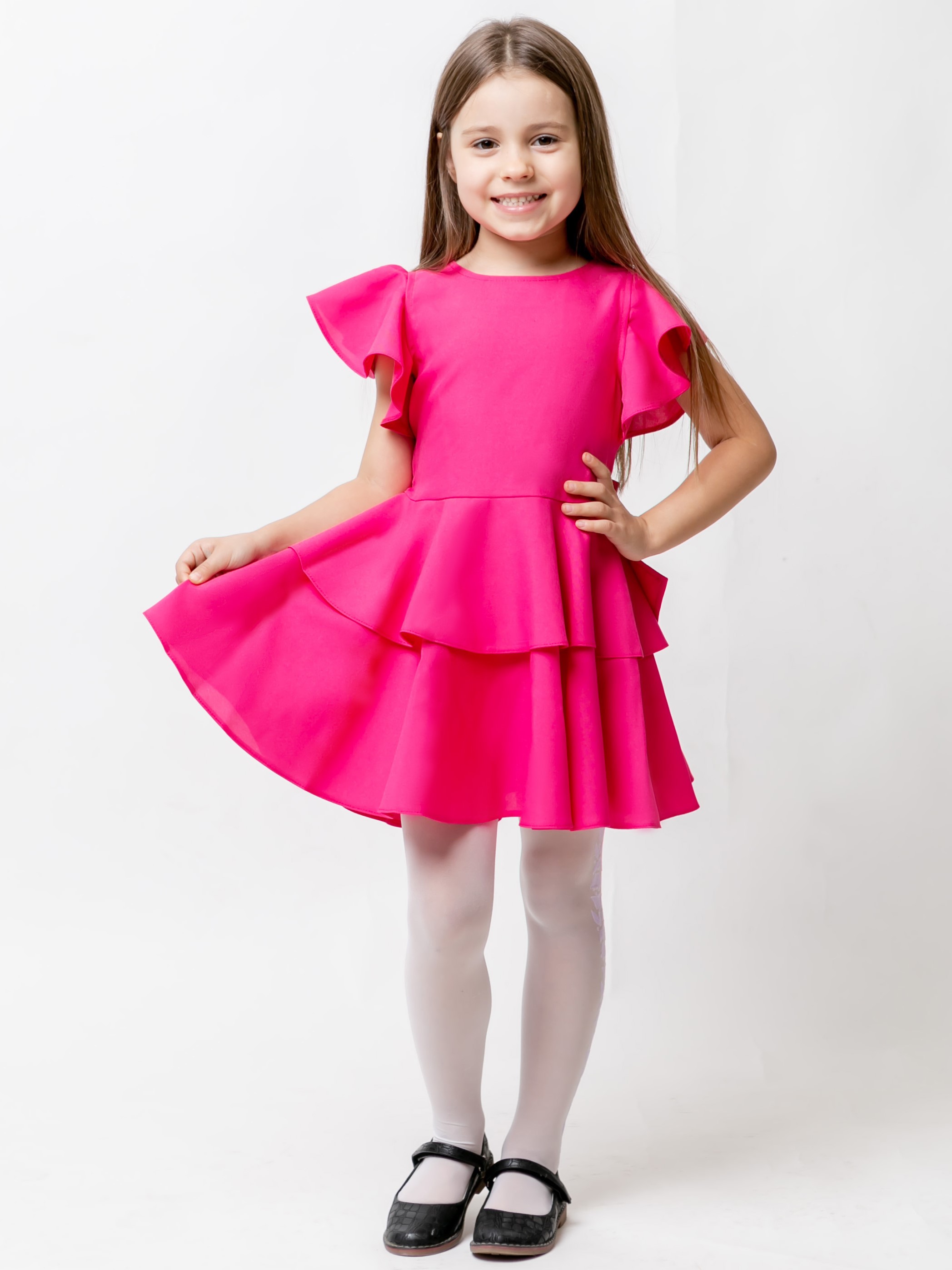 Акція на Дитяче літнє святкове плаття для дівчинки Ласточка 20_2043 104 см Малинове від Rozetka