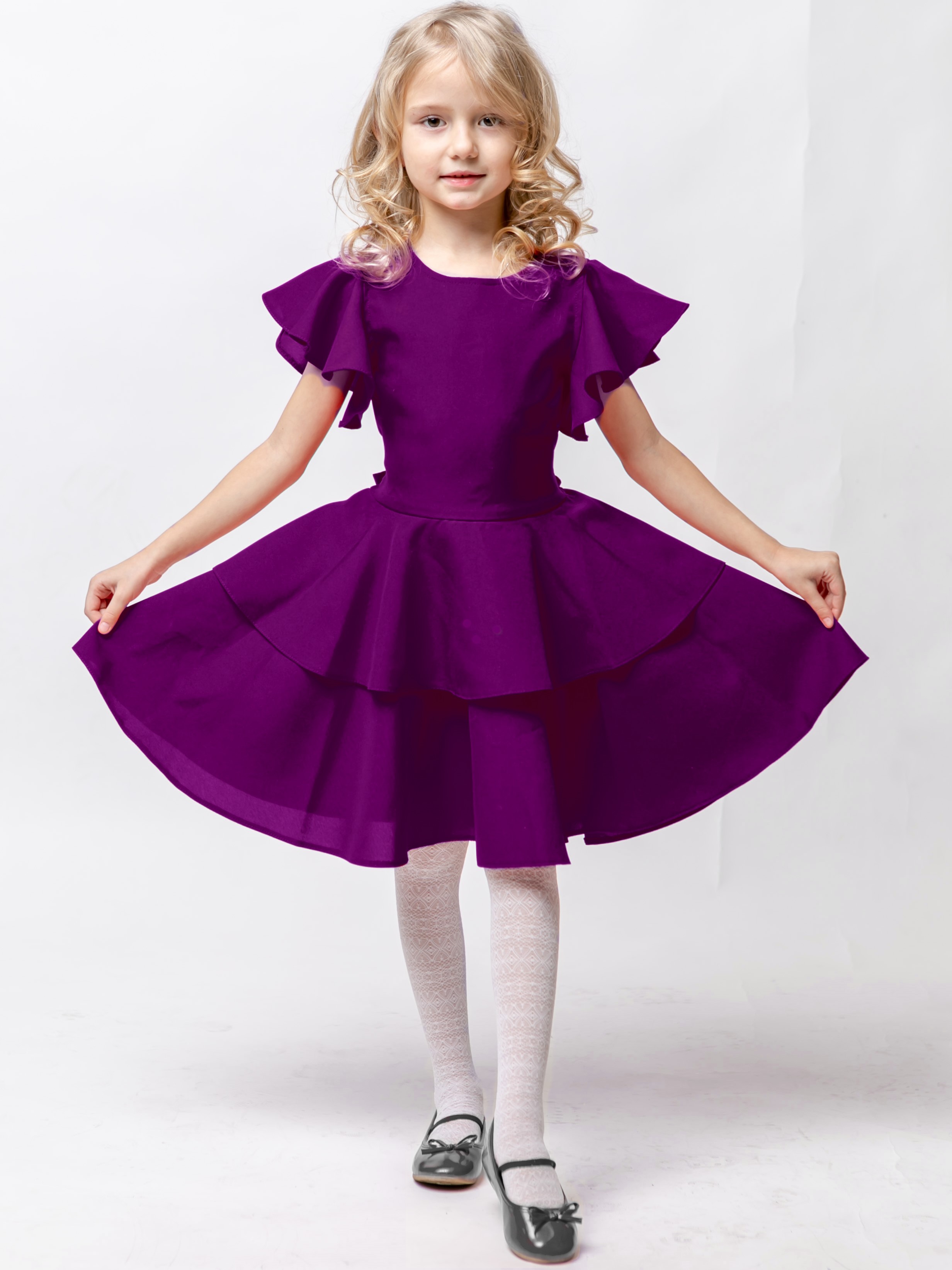 Акція на Дитяче літнє святкове плаття для дівчинки Ласточка 21_3107 134 см Бузкове від Rozetka
