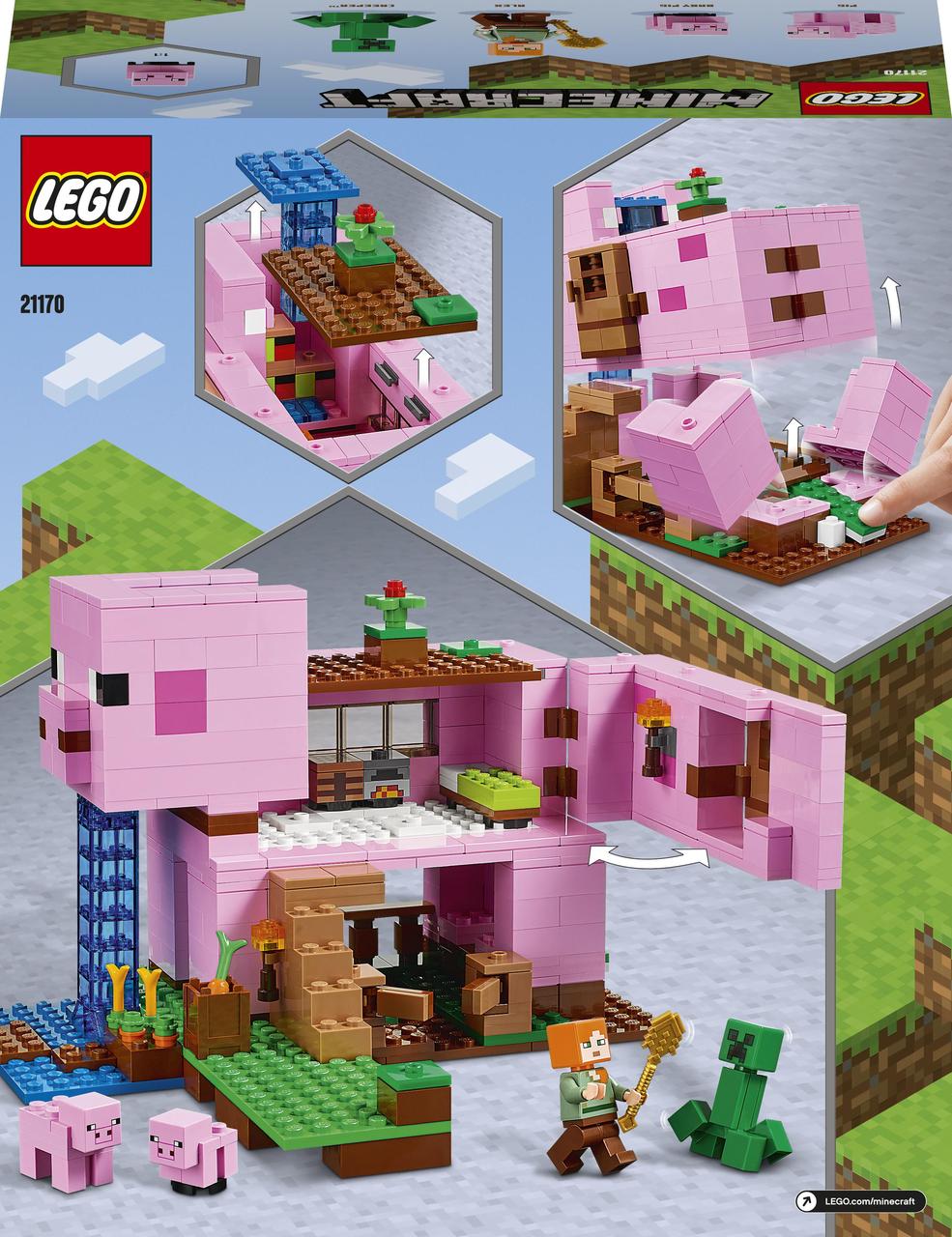 Конструктор LEGO Minecraft Дом-свинья 490 деталей (21170) – фото, отзывы,  характеристики в интернет-магазине ROZETKA от продавца: JoyPlay | Купить в  Украине: Киеве, Харькове, Днепре, Одессе, Запорожье, Львове