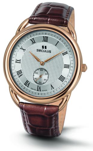 

Мужские наручные часы Seculus 4483.2.1069 pvd-r case, white dial, brown leather