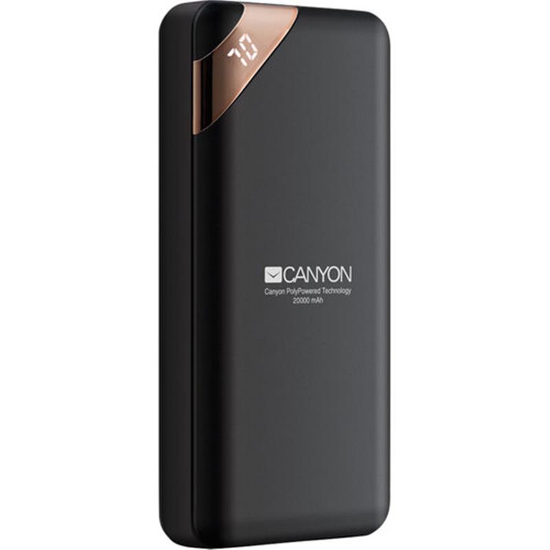 

УМБ Power Bank Canyon 20000mAh 2USB Type-C 2.1A Black (CNE-CPBP20B)
