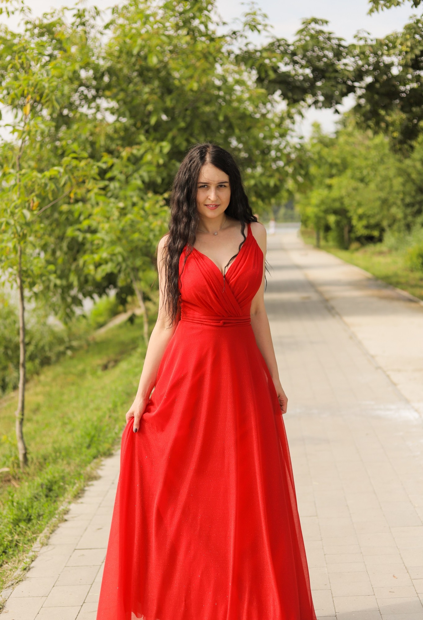 

Платье HVIT VERA красное длинное 401 размер S