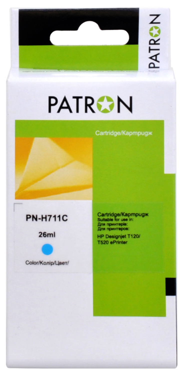 Картридж Patron сумісний з HP 711 (CZ130A/CZ134A) 26 мл, Cyan (PN-H711C ...