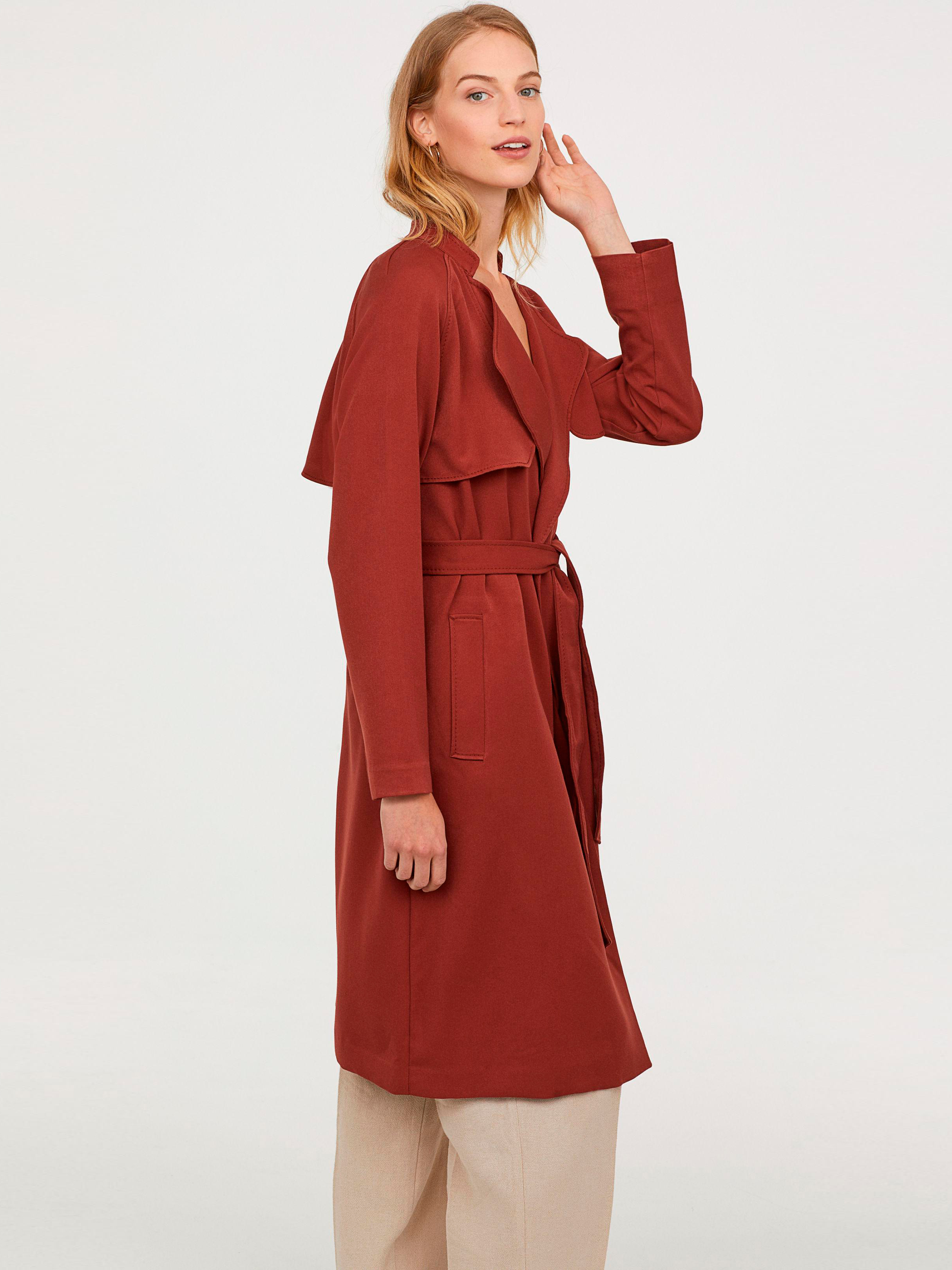 

Тренч H&M 0659459-8 36 Терракотовый