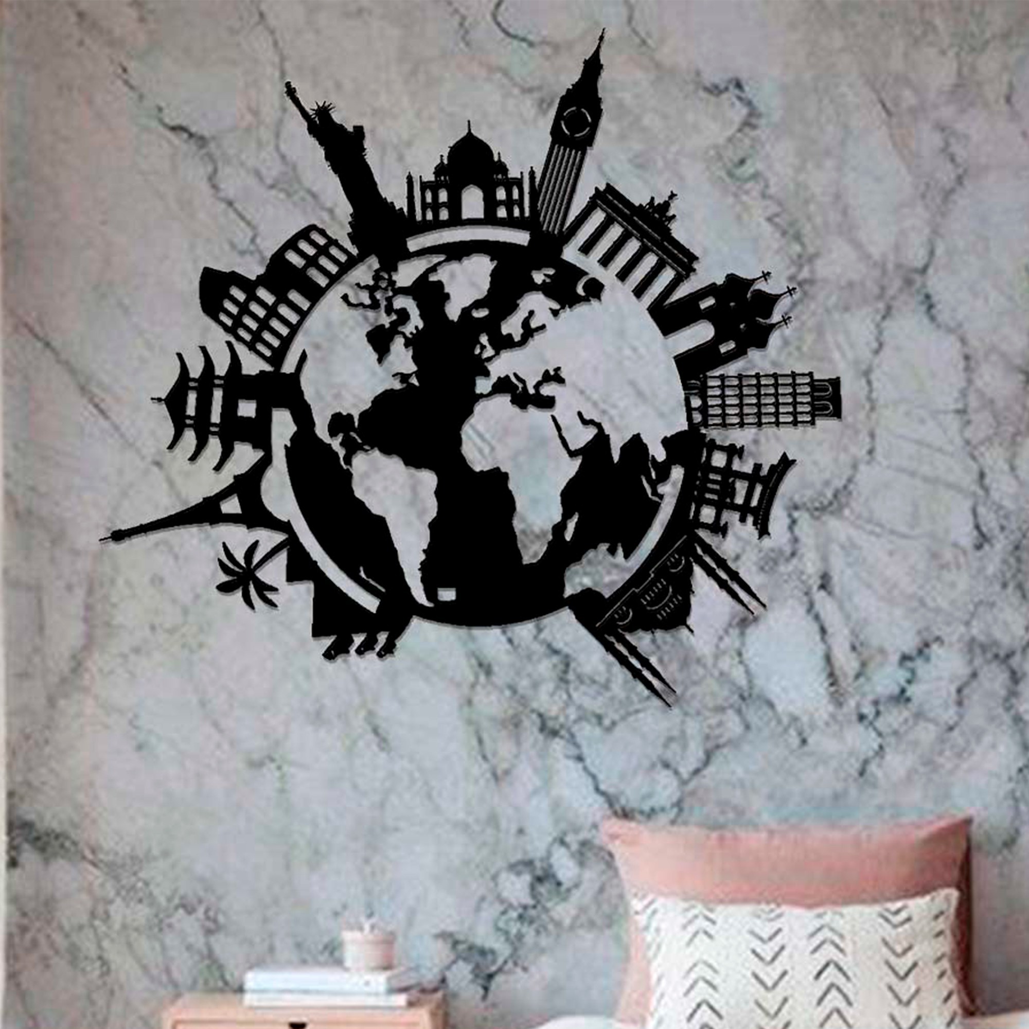 

Картина с дерева KoDi на стену Travel world map 50 см 300051