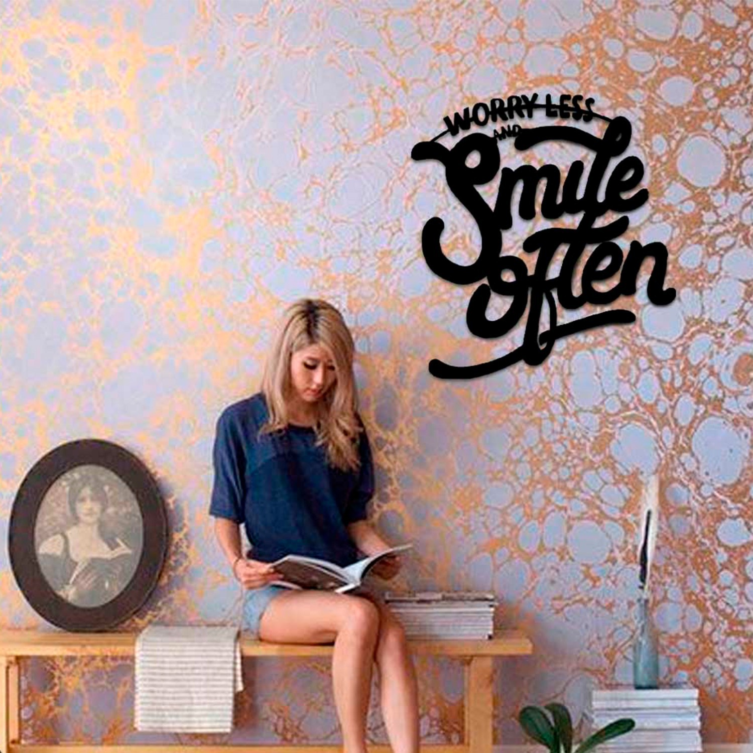 

Картина с дерева KoDi на стену Smile Often 100 см 300046