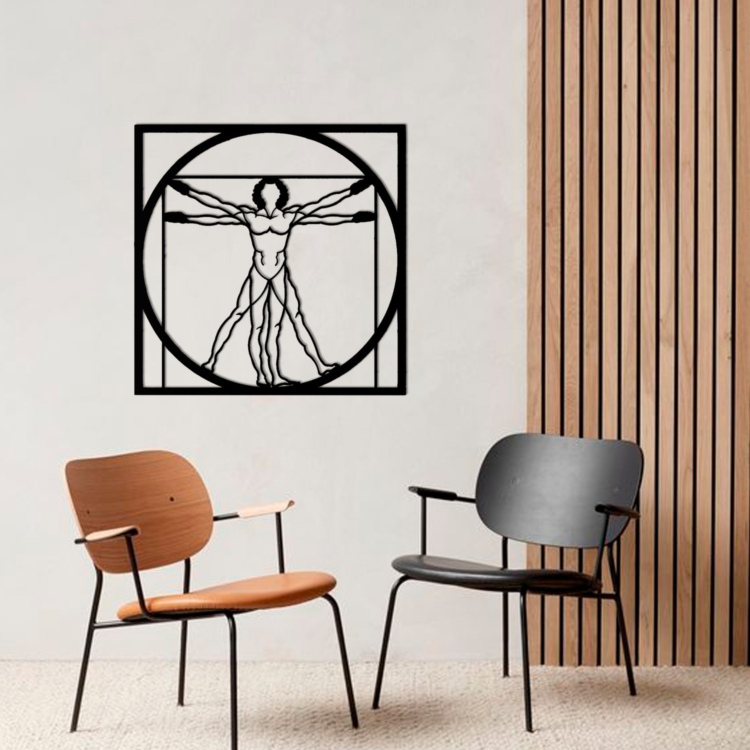 

Картина с дерева на стену Vitruvian man 75 см 300096