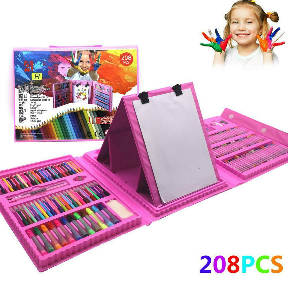 

Раскладной набор для рисования с мольбертом 208 предметов Art Set Розовый