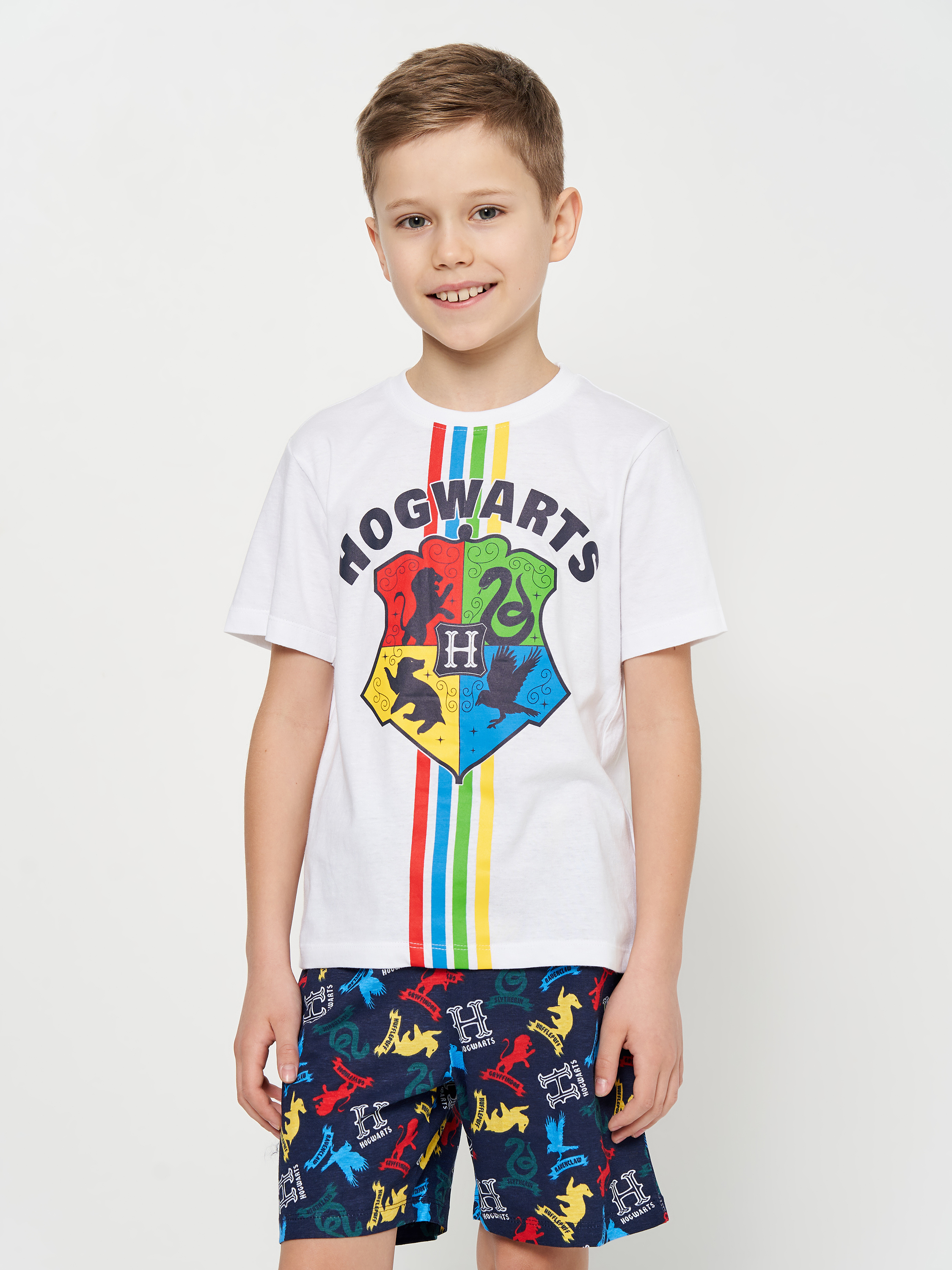 Акция на Піжама літня дитяча (футболка + шорти) Disney Harry Potter WE2015 122-128 см Біла от Rozetka