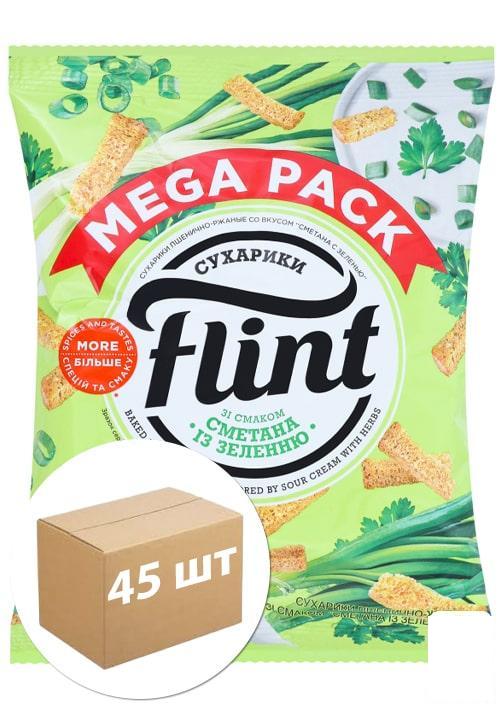 Сухарики Flint пшенично-житні зі смаком Сметана та зелень 45х110 г ...