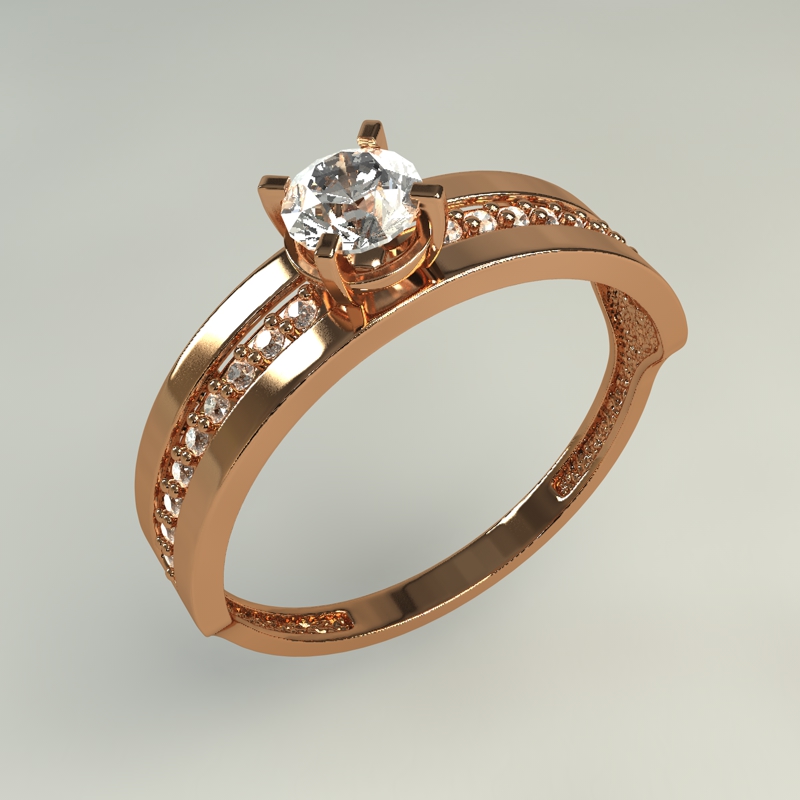 

Золотое кольцо с фианитами 6648 Размер 17