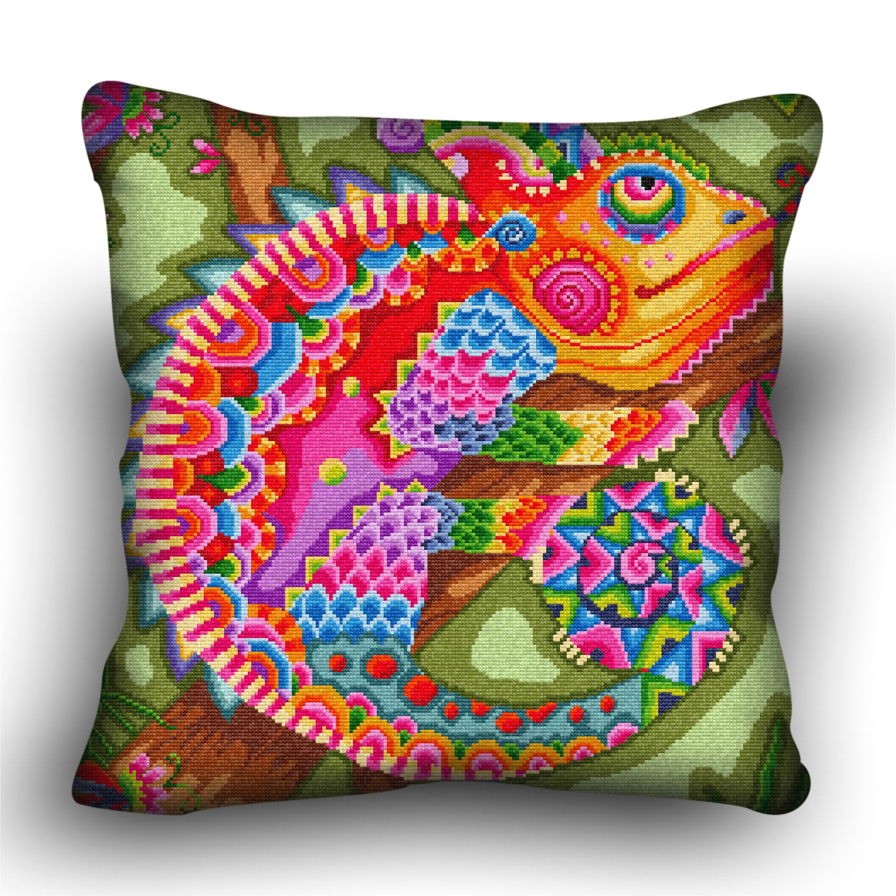 

Набор для вышивки подушки Барвика Шикарный хамелеон