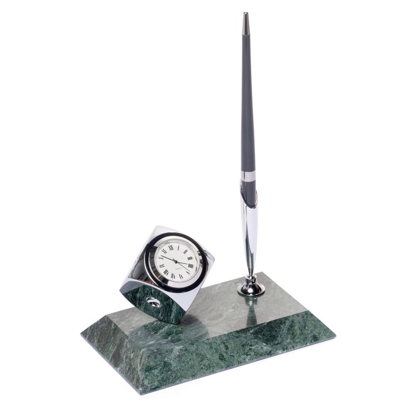 

Элитный Настольный Набор для Руководителя/Директора BST "Серебристые Ромб Часы" Мрамор Металл