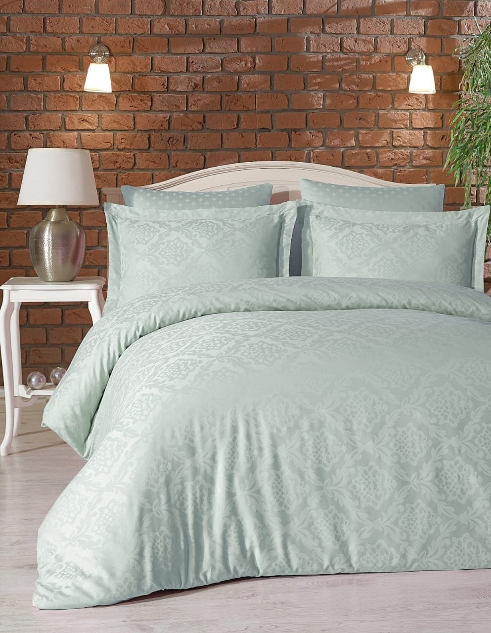 

Комплект постельного белья Zugo Home жаккард Ottoman mint евро