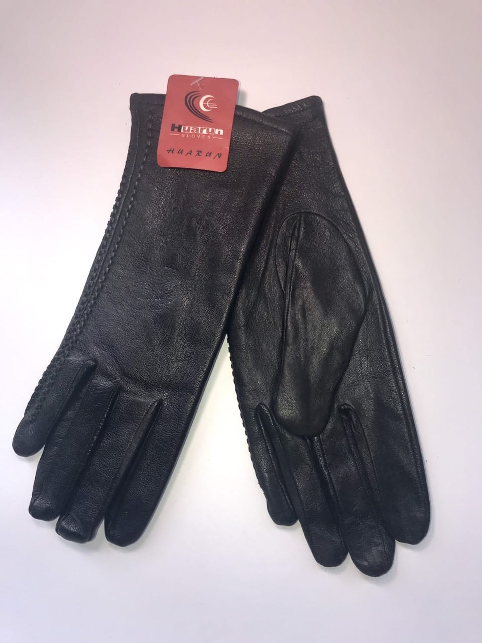 

Перчатки женские кожаные Huarun M черный (ts-01020)