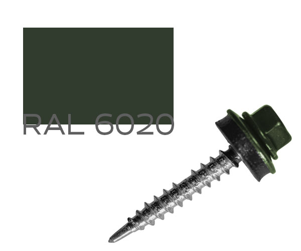 

Саморез кровельный по дереву MAXPRO с шайбой EPDM RAL-6020 4,8х35 250 шт (SDS-48356020)