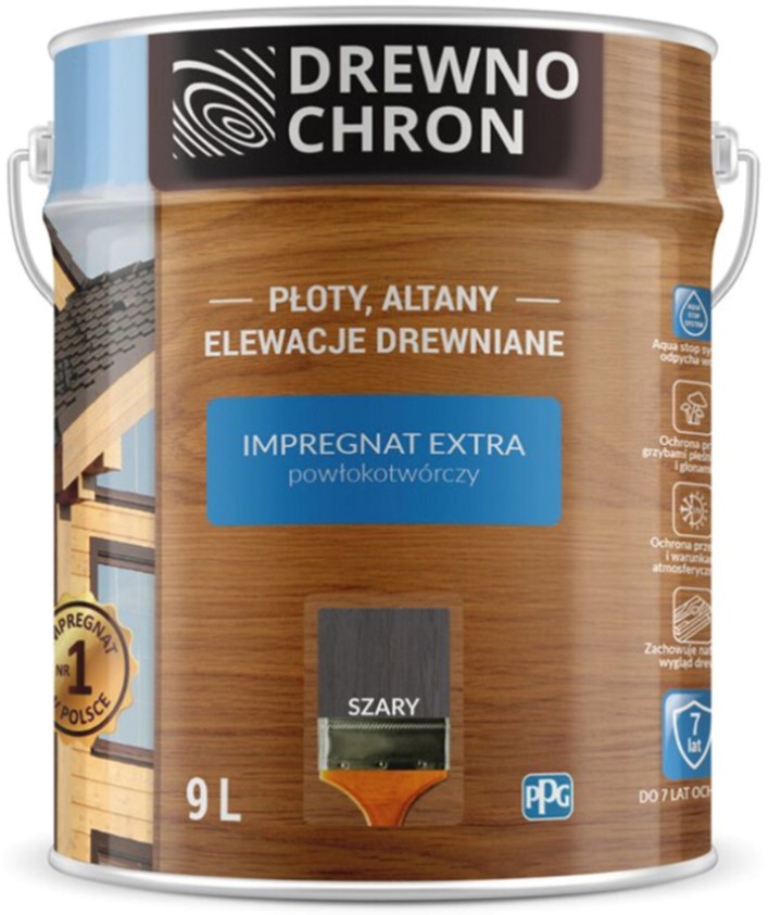 

Плёнкообразующая пропитка Drewnochron Impregnat Extra Серый 9 л (DN-366389)