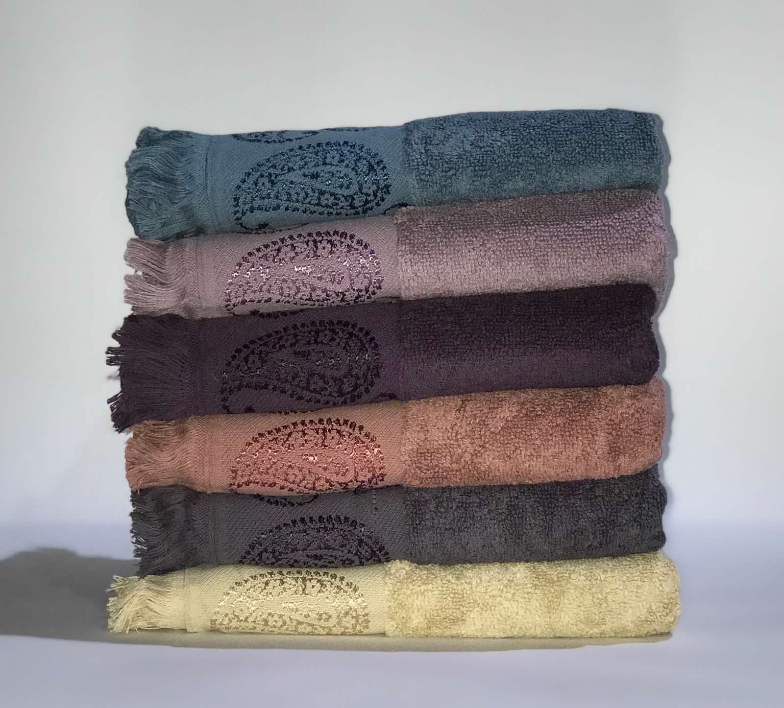 

Набор махровых полотенец Miss Cotton жаккард Buta 50*90 6 шт (ts-01530)