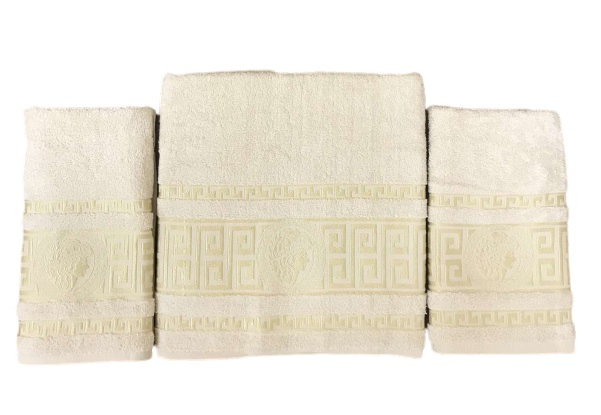 

Набор махровых полотенец Gold Soft Life Версаче 50*90(2) и 70*140 бежевый (ts-02172)