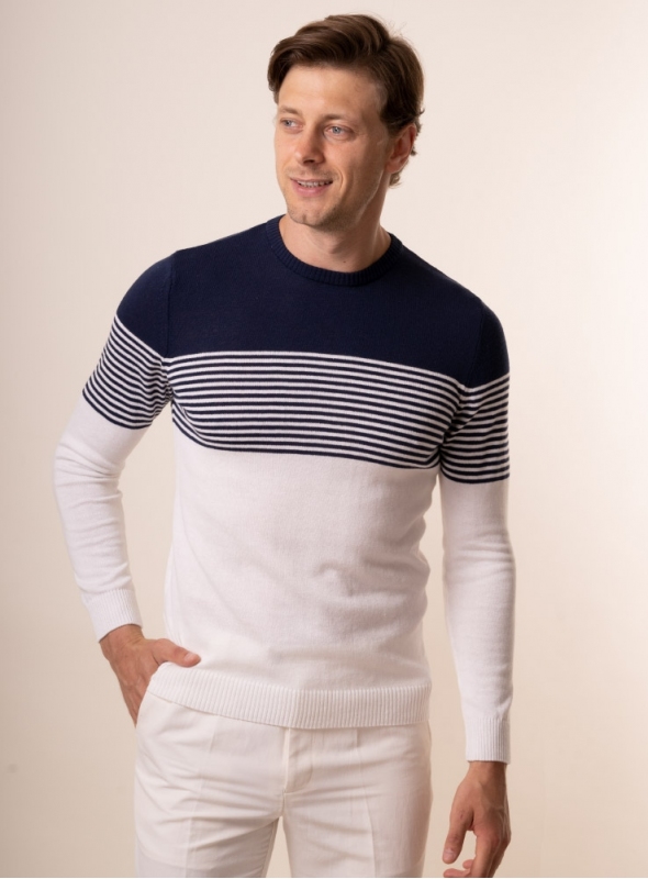 

Чоловічий джемпер VD one у смуги XXL Синій 86719