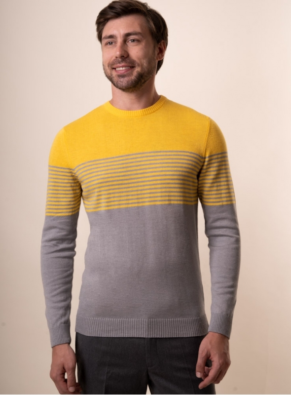 

Чоловічий джемпер VD one у смуги XXL Жовтий 86721