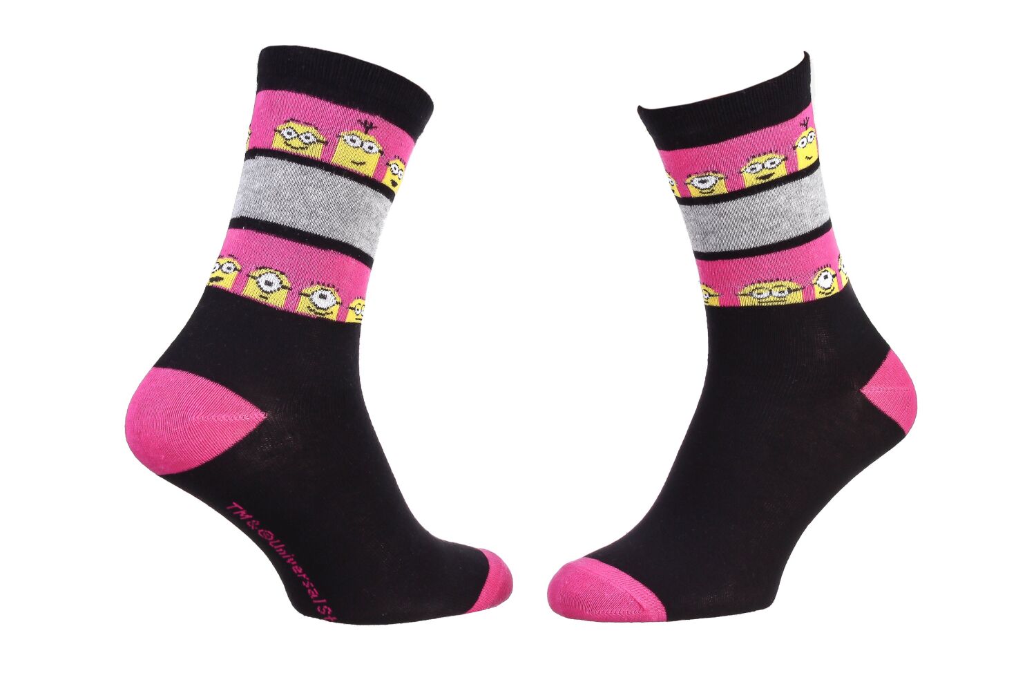 

Носки Minions Stripes On Shaft + Minion  (13890131-7) black, Носки Minions Stripes On Shaft + Minion 36-41 (13890131-7) black