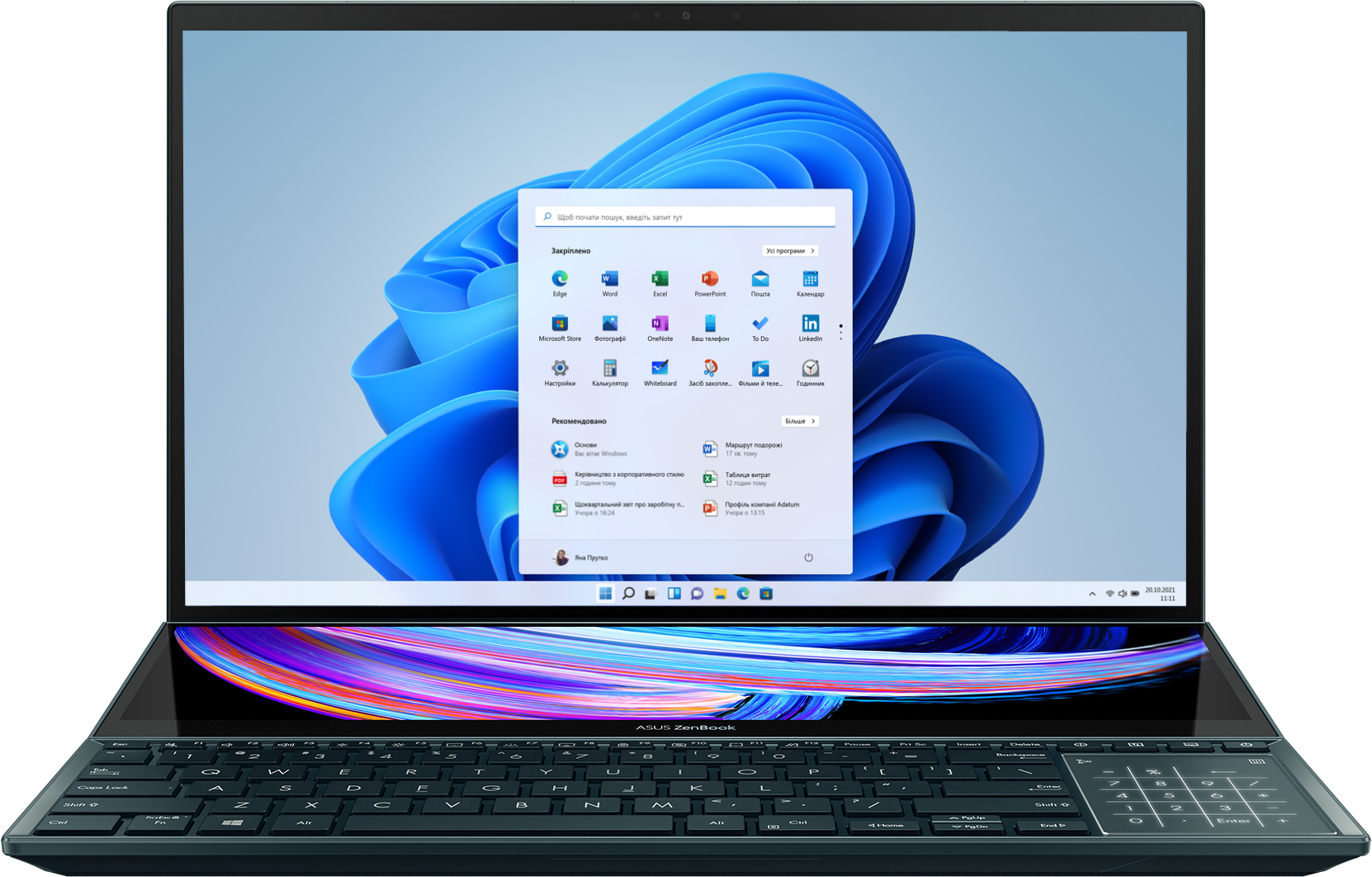 Ноутбук ASUS Zenbook Pro Duo 15 OLED UX582ZM-H2004W (90NB0VR1-M00780) Celestial Blue + фірмовий рюкзак