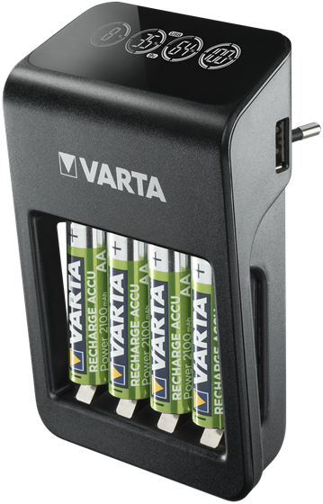 

Зарядное устройство Varta LCD Plug Charger+ EU with 4x 2100 mAh Черное