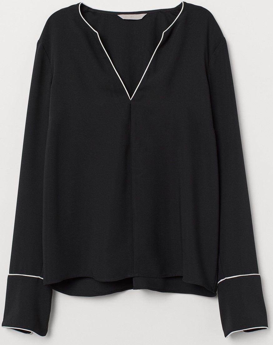 

Блузка H&M 07039989 34 Черная с белым