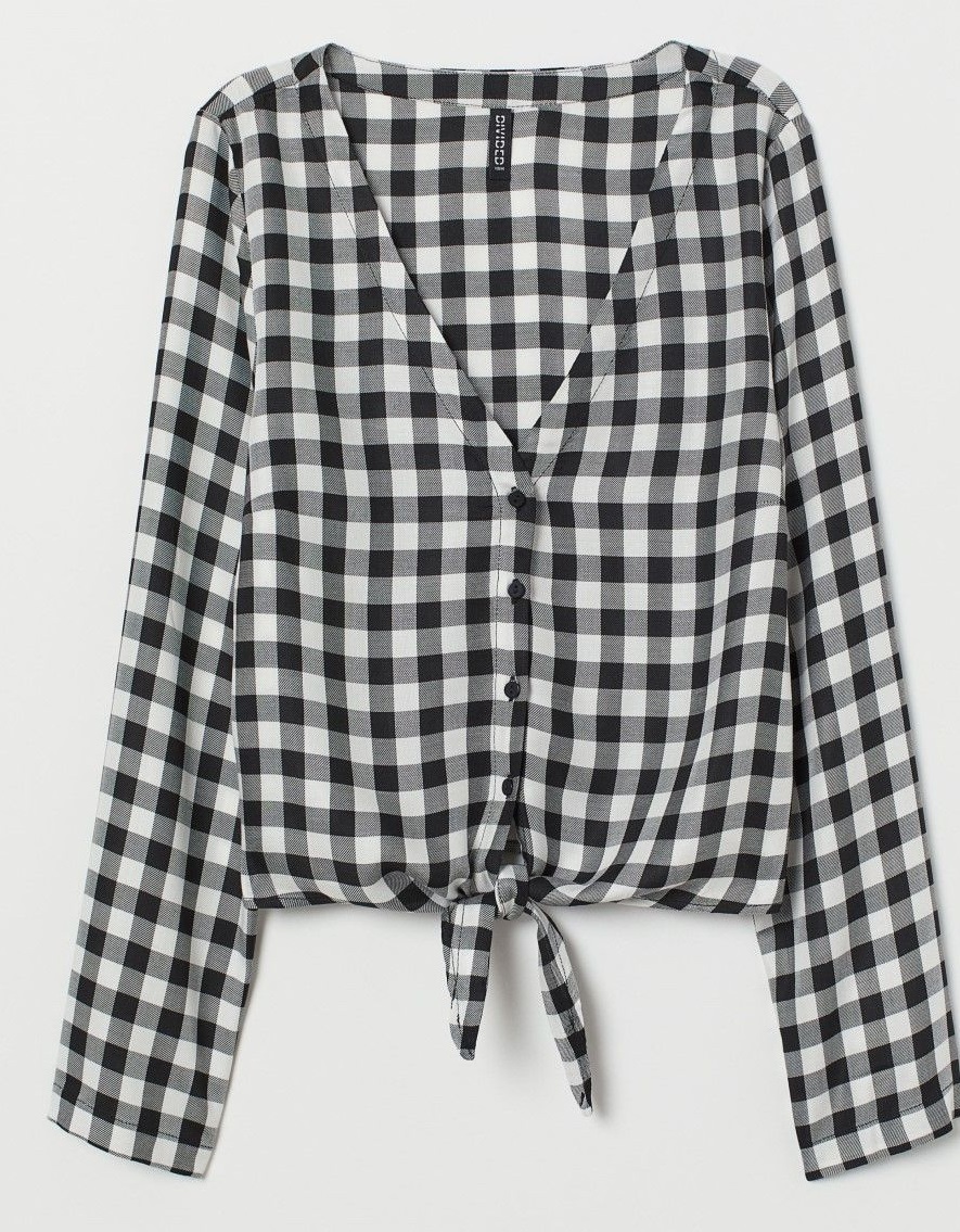 

Блузка H&M Divided 06958579 36 Белая с черным