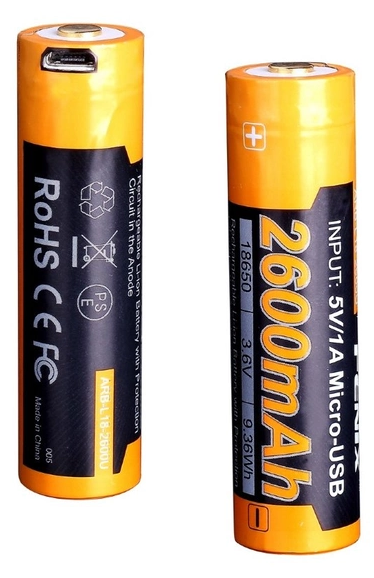 Аккумулятор 18650 Fenix ARB-L18-2600U 2600 mAh с micro-USB – фото ...