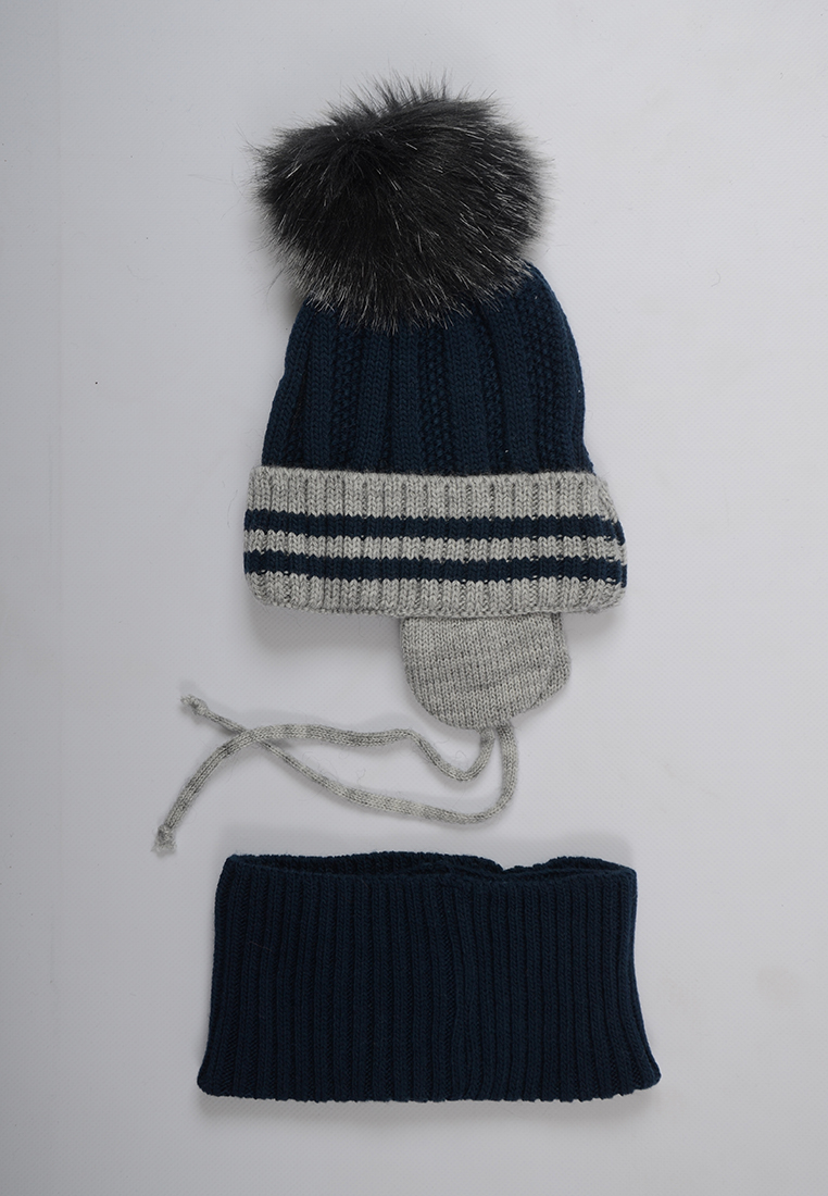 

Комплект шапочка шарф для мальчика Mari-Knit 0842-01 р50 48см синий 57121