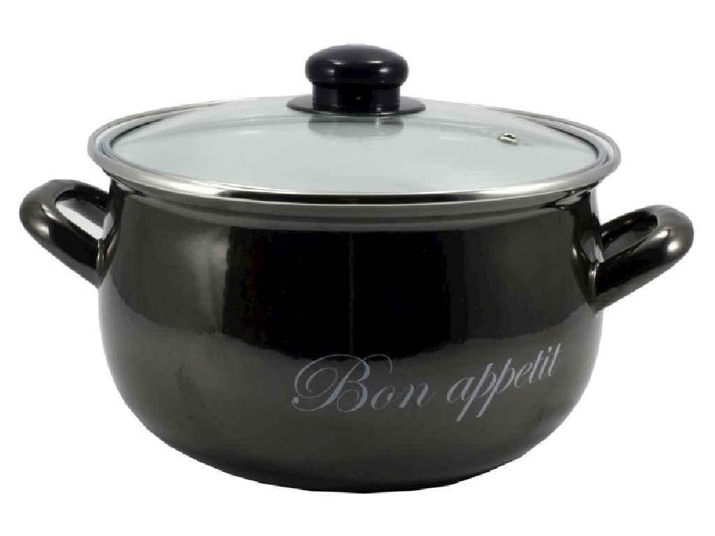 

Каструля з кришкою A-Plus "Bon Appetit" BLACK 5,7л A-2234