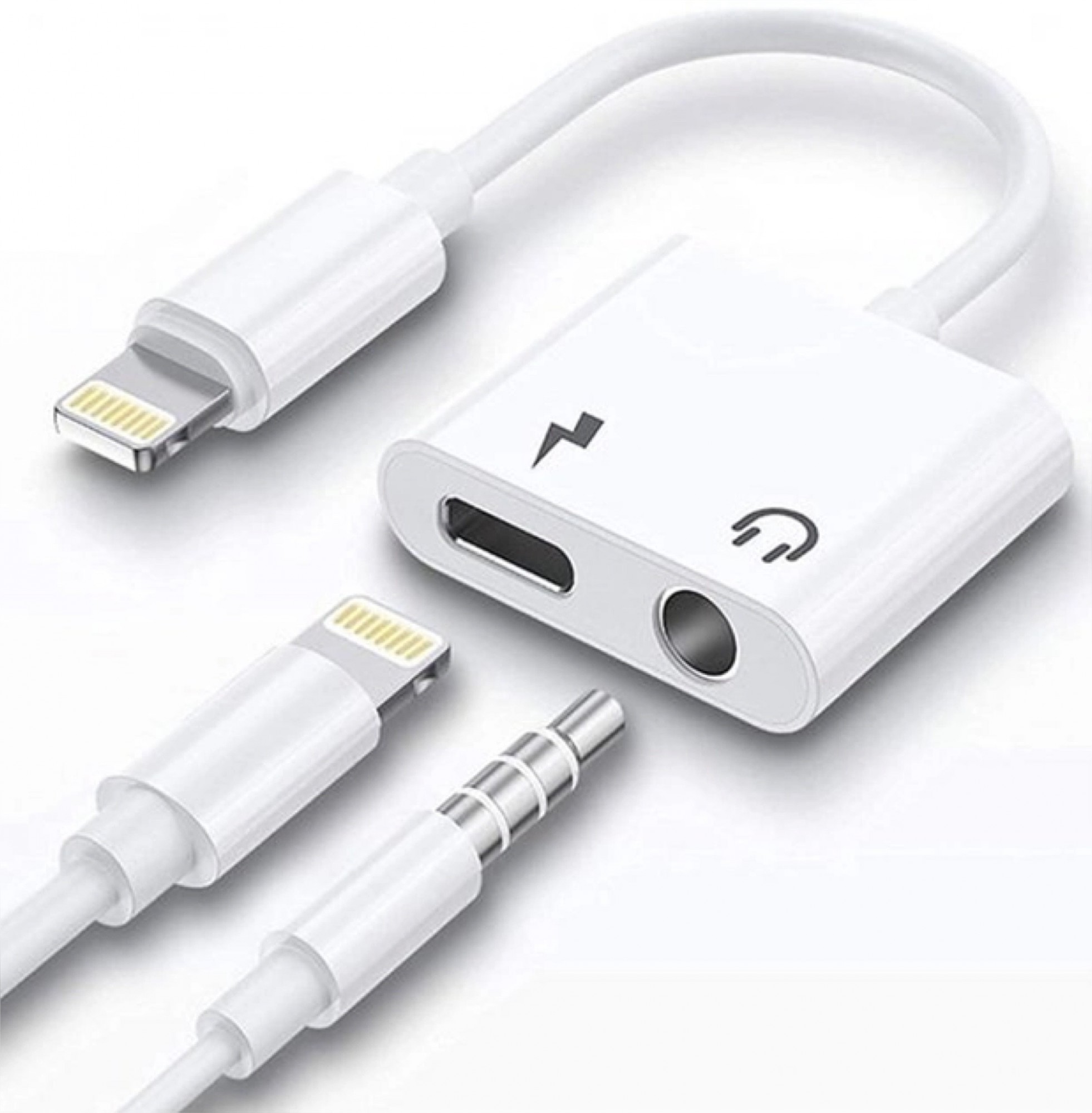 Переходник для iPhone Lightning to Lightning to Mini-Jack 3.5 mm ...