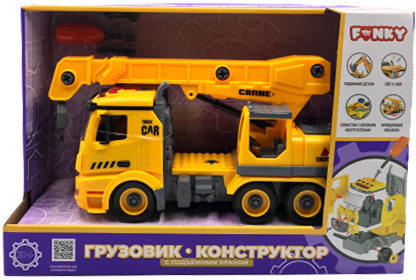

Автомобиль-конструктор Funky Toys Кран с набором инструментов со звуковым и световым эффектами (FT61110)