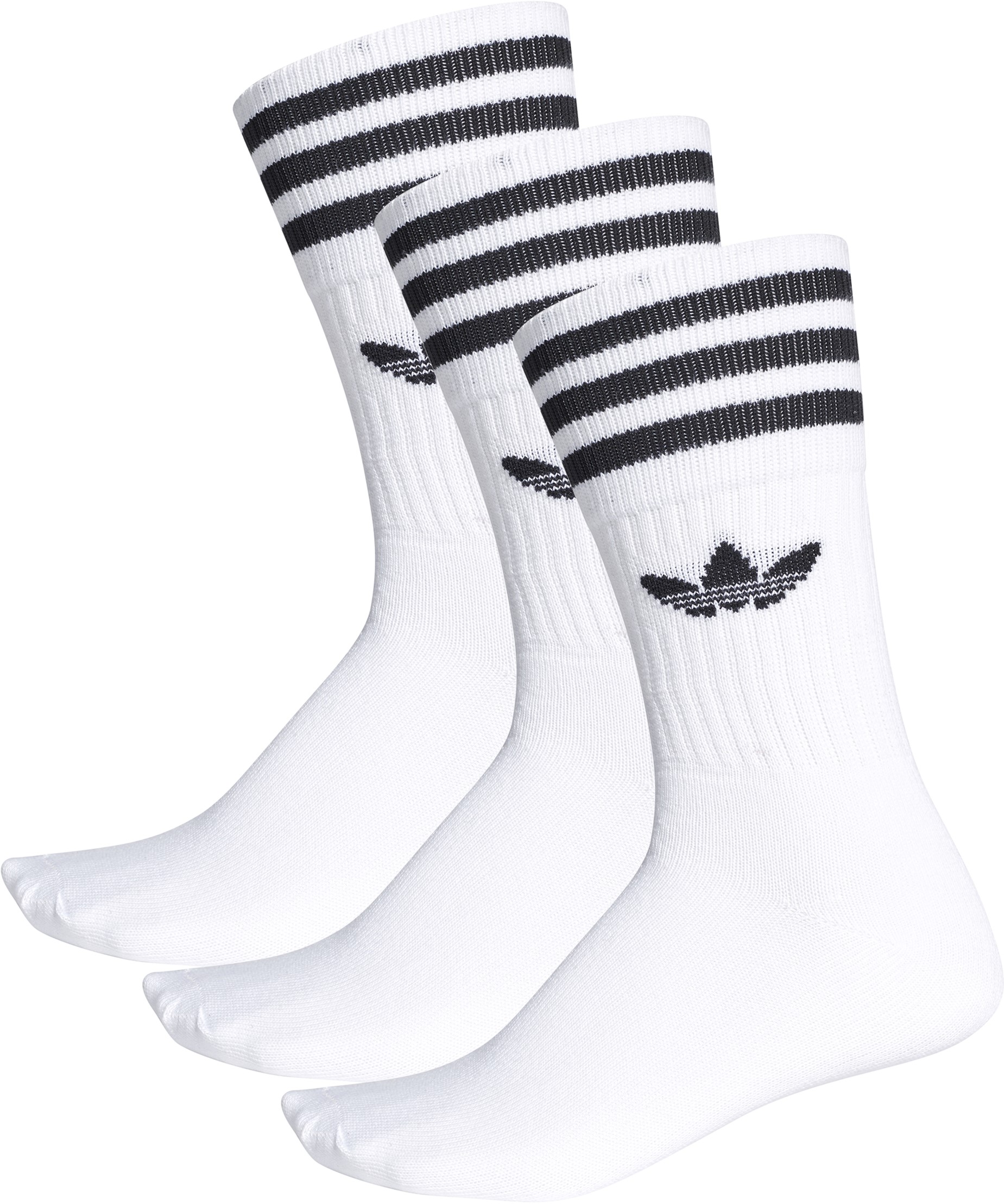 Акція на Набор носков Adidas Solid Crew Sock S21489 35-38 3 пары White/Black (4055012755574) від Rozetka UA