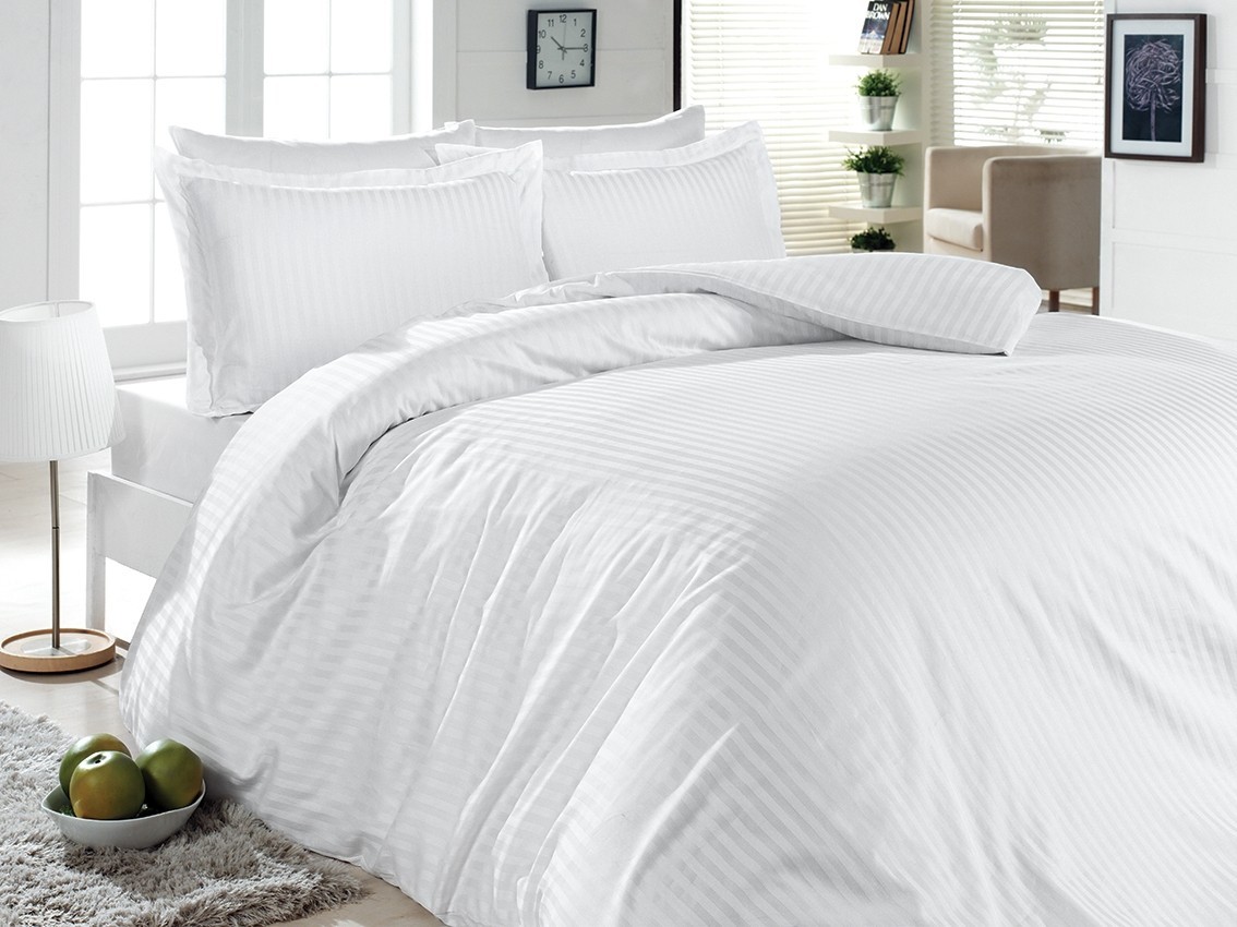 

Комплект постельного белья семейный First Choice Cotton Satin Lines Style Beyaz 160х220 (FCS-0495)