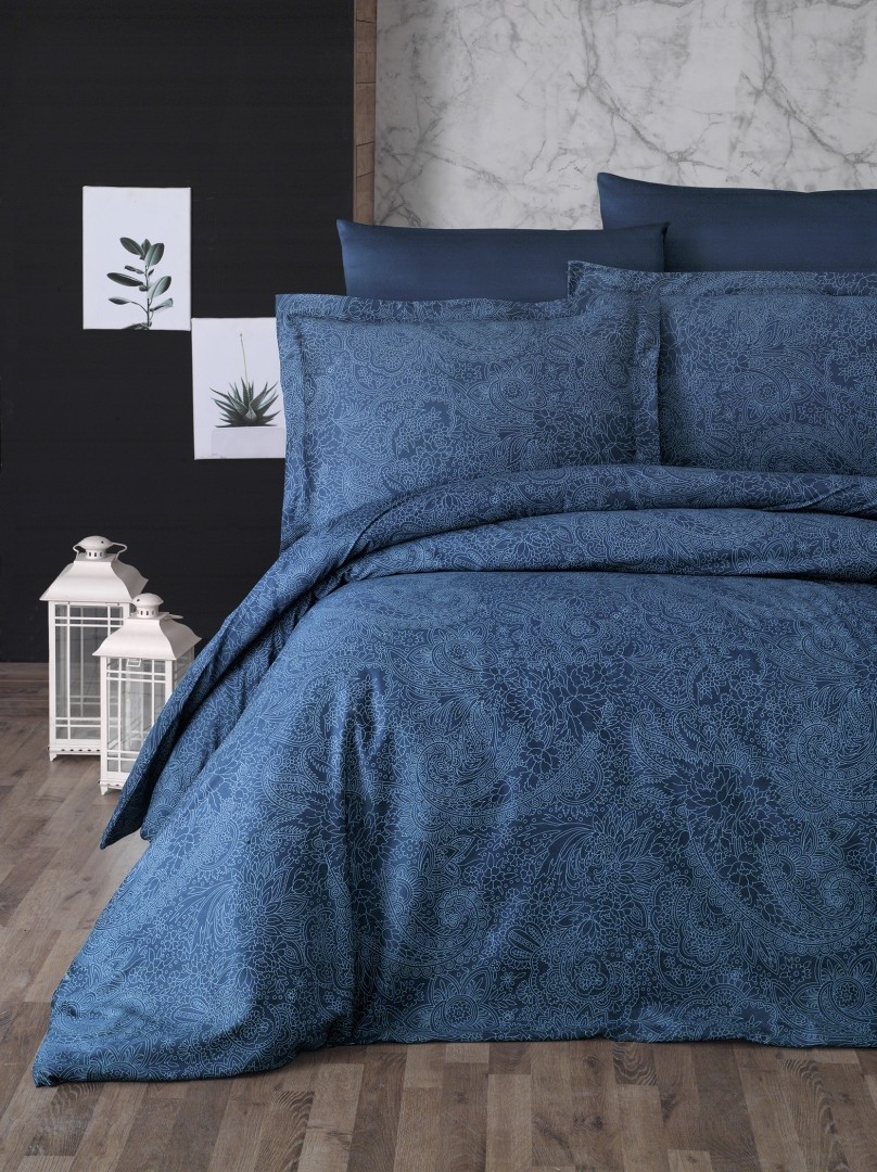 

Комплект постельного белья евро First Choice Cotton Satin Neva Petrol 200х220 (FCS-0054)