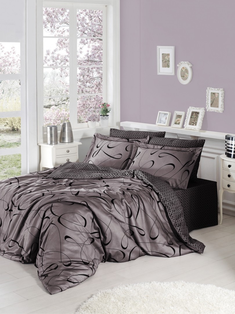 

Комплект постельного белья евро First Choice Cotton Satin Calisto Leylak 200х220 (FCS-0013)