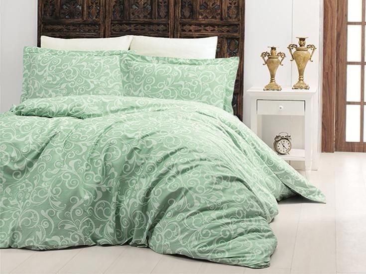 

Комплект постельного белья евро First Choice Cotton Satin Sweta Yesil 200х220 (FCS-0076)