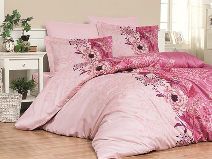 

Комплект постельного белья евро First Choice Cotton Satin Pera Somon 200х220 (FCS-0059)