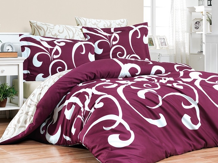 

Комплект постельного белья евро First Choice Cotton Satin Ruya Yakut 200х220 (FCS-0071)