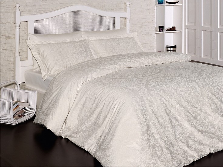 

Комплект постельного белья евро First Choice Cotton Satin Vanessa Krem 200х220 (FCS-0078)