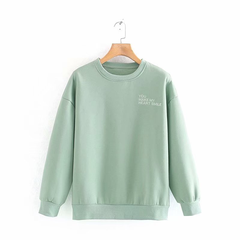 

Свитшот женский с вышивкой Heart smile Berni Fashion (M) Бирюзовый