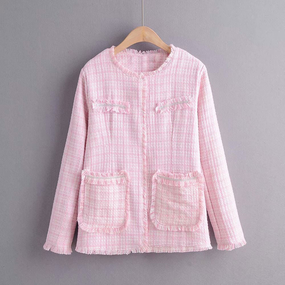 

Жакет женский из легкого твида Melody, розовый Berni Fashion (L) Розовый