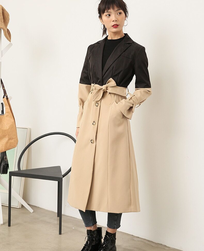 

Плащ женский из контрастной ткани Horizon Berni Fashion (M) Черный